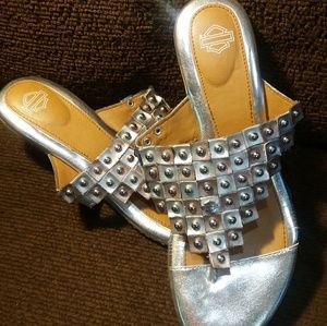 Harley Davidson silver sandals